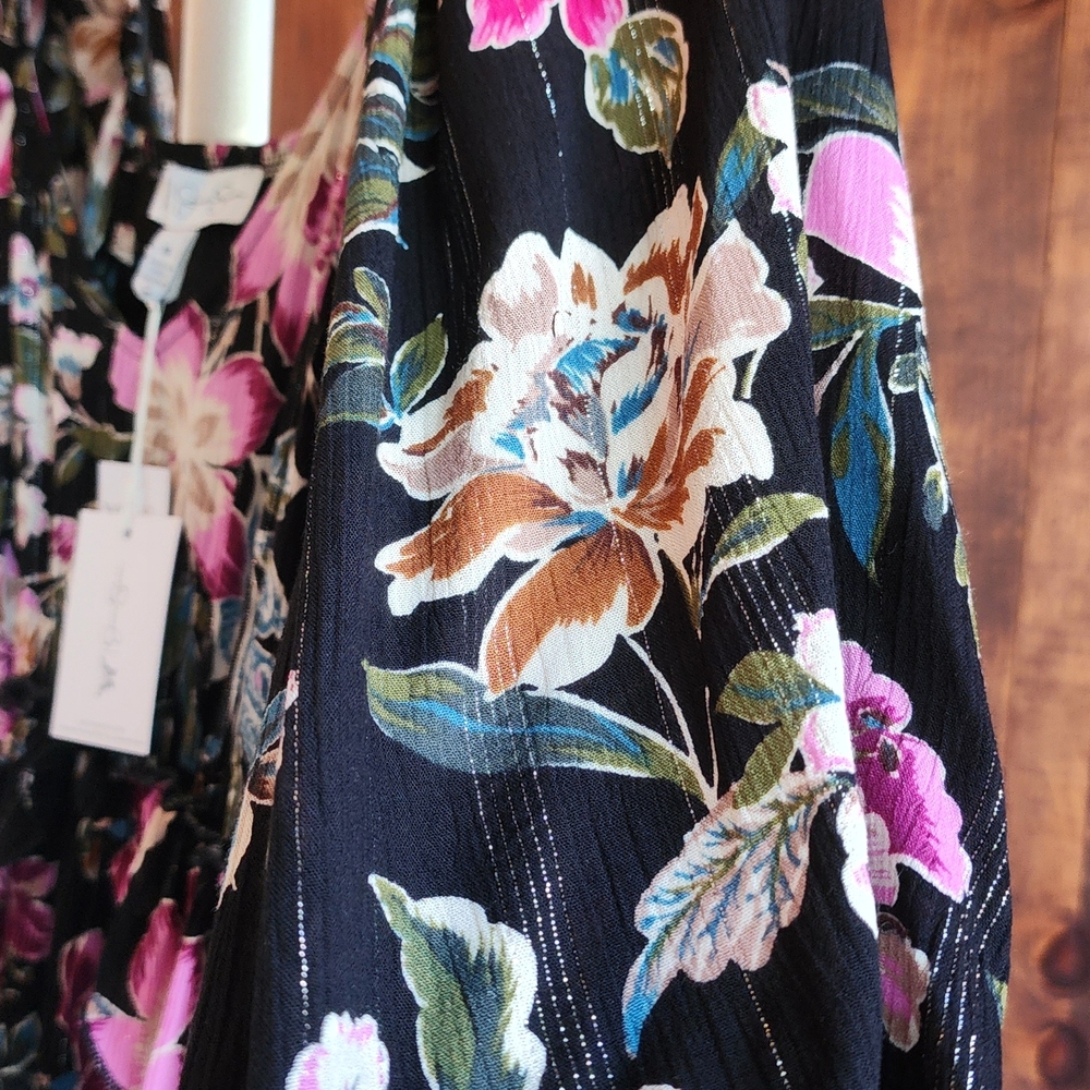 Jessica Simpson Black Floral Long Sleeve Dress